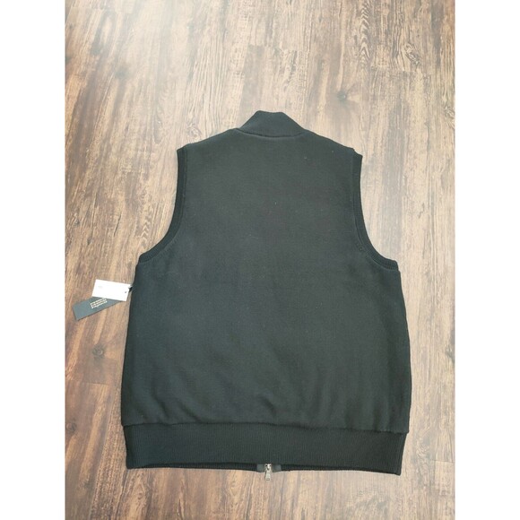 Banana Republic Reversible Vest Quilted Mens Sz L Large Black  Merino Wool - Picture 8 of 9